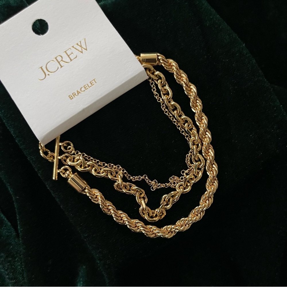 J. Crew Twisted Gold Bracelet Trio NWT